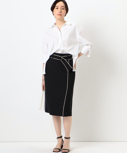 NOLLEY’S Sophi(ノーリーズソフィ)の「パール釦スキッパーシャツ(シャツ/ブラウス・レディース・ホワイト系その他4/サックスブルー/ホワイト・38)」の4枚目の写真