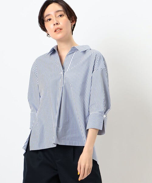 NOLLEY’S Sophi(ノーリーズソフィ)の「パール釦スキッパーシャツ(シャツ/ブラウス・レディース・ホワイト系その他4/サックスブルー/ホワイト・38)」の22枚目の写真