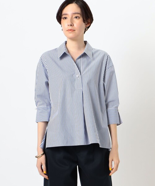 NOLLEY’S Sophi(ノーリーズソフィ)の「パール釦スキッパーシャツ(シャツ/ブラウス・レディース・ホワイト系その他4/サックスブルー/ホワイト・38)」の20枚目の写真