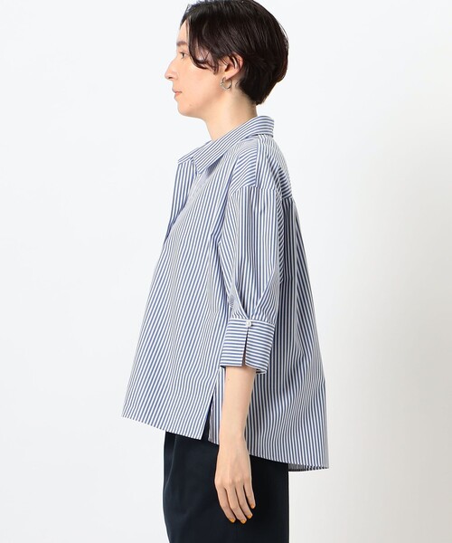 NOLLEY’S Sophi(ノーリーズソフィ)の「パール釦スキッパーシャツ(シャツ/ブラウス・レディース・ホワイト系その他4/サックスブルー/ホワイト・38)」の12枚目の写真