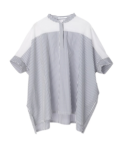 AMERICAN HOLIC（アメリカンホリック）の「ショルダーシアーポンチョシャツチュニック（チュニック・レディース・サックスブルー/オフホワイト/ネイビー・M/L）」の21枚目の写真