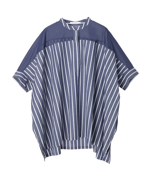 AMERICAN HOLIC（アメリカンホリック）の「ショルダーシアーポンチョシャツチュニック（チュニック・レディース・サックスブルー/オフホワイト/ネイビー・M/L）」の7枚目の写真