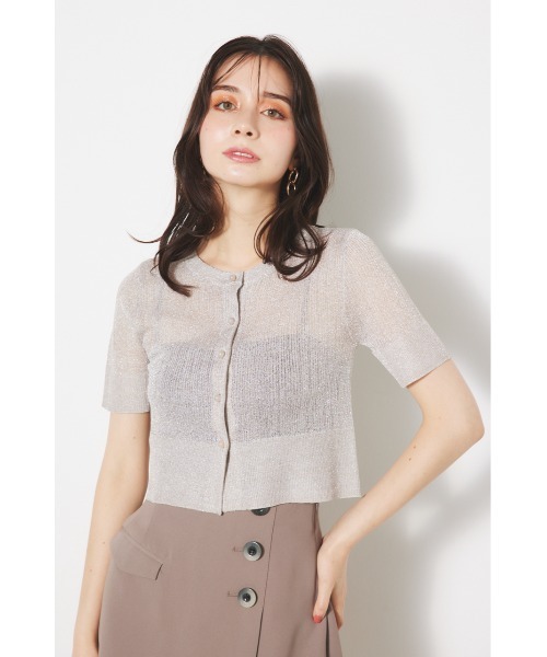 rienda（リエンダ）の「フィットリブニットカーディガン（ニット/セーター・レディース・レッド/マルチ/ライトブルー/ブラック/ライトベージュ・FREE）」の3枚目の写真