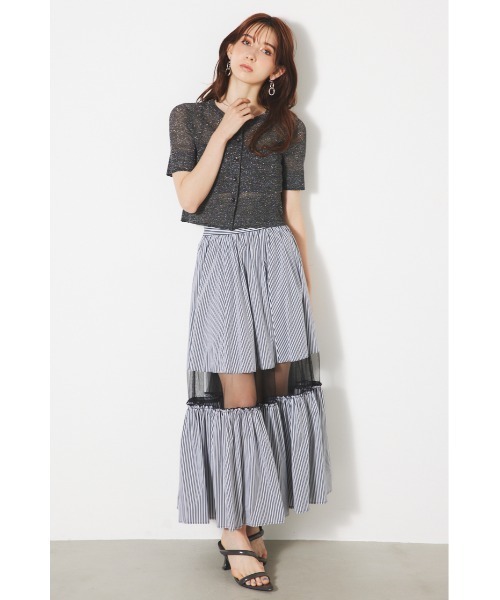 rienda（リエンダ）の「フィットリブニットカーディガン（ニット/セーター・レディース・レッド/マルチ/ライトブルー/ブラック/ライトベージュ・FREE）」の13枚目の写真