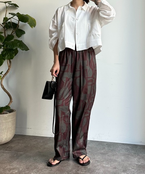 DouDou（ドゥドゥ）の「【WEB限定】 コットンリネンシャツジャケット（ミリタリージャケット・レディース・ホワイト/カーキ/ブラック・FREE）」の15枚目の写真