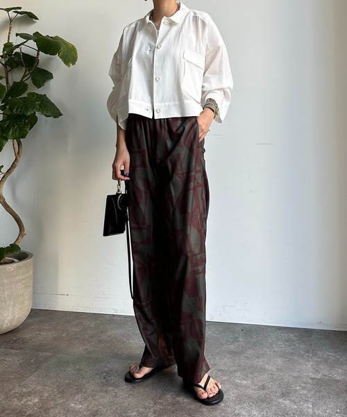 DouDou（ドゥドゥ）の「【WEB限定】 コットンリネンシャツジャケット（ミリタリージャケット・レディース・ホワイト/カーキ/ブラック・FREE）」の21枚目の写真