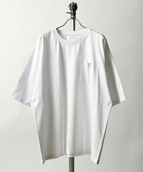 大きいサイズ メンズ ATELANE アテレーン 裾タイダイ 刺繍入り 半袖 Tシャツ 21a-14081-b 大きいサイズの店ビッグエムワン
