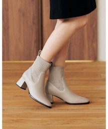 【HIMIKO】リブニットソックスブーツ/631419