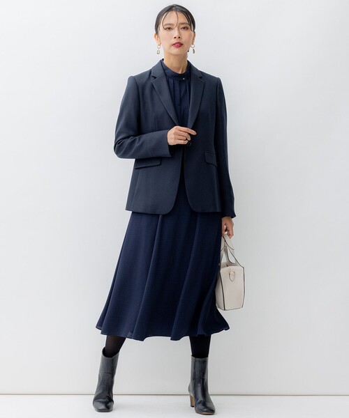 23区（ニジュウサンク）の「【洗える】バックサテンアムンゼン千鳥プリント ブラウス（シャツ/ブラウス・レディース・ブラック系5/ネイビー系5・40/38）」の5枚目の写真