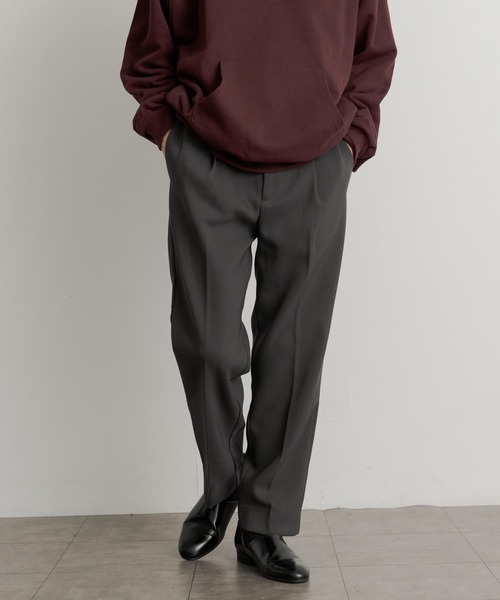 SENSE OF PLACE by URBAN RESEARCH（センスオブプレイスバイアーバンリサーチ）の「ハードツイルセンタープレスストレートパンツ（その他パンツ・メンズ・ブラック/ブラウン/ボルドー/グレー・LARGE/MEDIUM）」の11枚目の写真