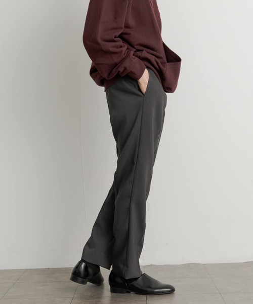 SENSE OF PLACE by URBAN RESEARCH（センスオブプレイスバイアーバンリサーチ）の「ハードツイルセンタープレスストレートパンツ（その他パンツ・メンズ・ブラック/ブラウン/ボルドー/グレー・LARGE/MEDIUM）」の9枚目の写真