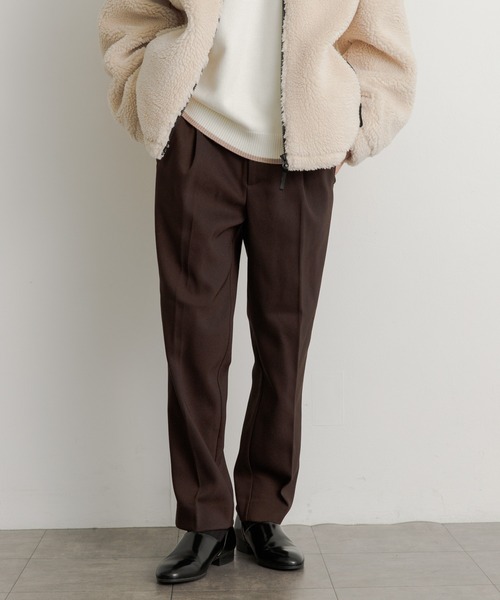 SENSE OF PLACE by URBAN RESEARCH（センスオブプレイスバイアーバンリサーチ）の「ハードツイルセンタープレスストレートパンツ（その他パンツ・メンズ・ブラック/ブラウン/ボルドー/グレー・LARGE/MEDIUM）」の3枚目の写真