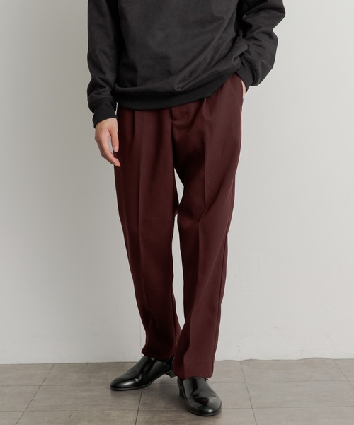 SENSE OF PLACE by URBAN RESEARCH（センスオブプレイスバイアーバンリサーチ）の「ハードツイルセンタープレスストレートパンツ（その他パンツ・メンズ・ブラック/ブラウン/ボルドー/グレー・LARGE/MEDIUM）」の4枚目の写真