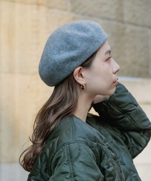 SMELLY（スメリー）の「シンプルバスクベレー（ハンチング/ベレー帽・レディース・ブラック/ブルー系その他/アイボリー/グレー・-）」の3枚目の写真