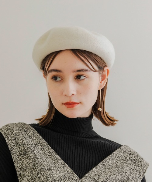 SMELLY（スメリー）の「シンプルバスクベレー（ハンチング/ベレー帽・レディース・ブラック/ブルー系その他/アイボリー/グレー・-）」の5枚目の写真