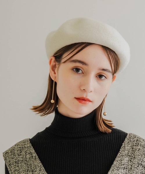 SMELLY（スメリー）の「シンプルバスクベレー（ハンチング/ベレー帽・レディース・ブラック/ブルー系その他/アイボリー/グレー・-）」の6枚目の写真