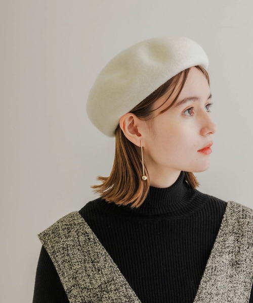 SMELLY（スメリー）の「シンプルバスクベレー（ハンチング/ベレー帽・レディース・ブラック/ブルー系その他/アイボリー/グレー・-）」の7枚目の写真