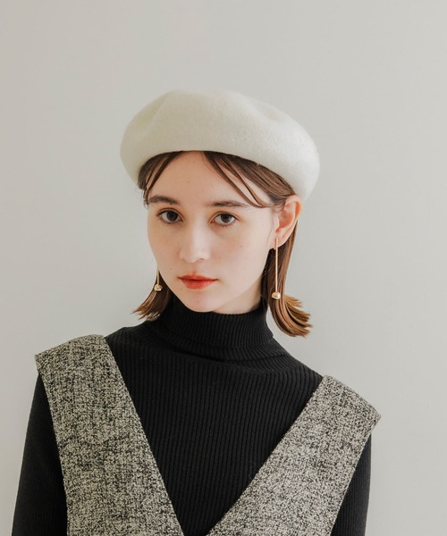 SMELLY（スメリー）の「シンプルバスクベレー（ハンチング/ベレー帽・レディース・ブラック/ブルー系その他/アイボリー/グレー・-）」の8枚目の写真