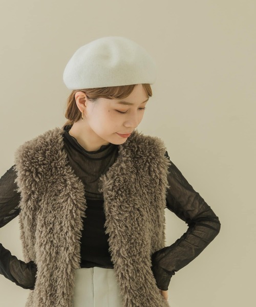 SMELLY（スメリー）の「シンプルバスクベレー（ハンチング/ベレー帽・レディース・ブラック/ブルー系その他/アイボリー/グレー・-）」の14枚目の写真