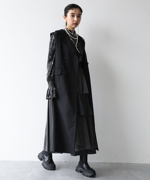 HARE（ハレ）の「バックプリーツチェックジレ(HARE)（テーラード 