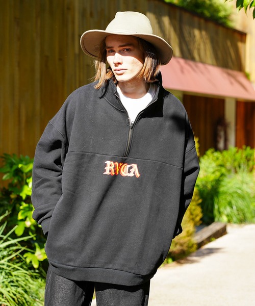 RVCA/ルーカ オーバーサイズ ロゴスウェット セットアップ セール】RVCA メンズ SCRIPT ZIP トレーナー【2023年秋冬モデル