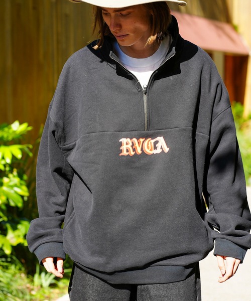 RVCA(ルーカ)の「RVCA メンズ SCRIPT ZIP トレーナー【2023年秋冬モデル】/ルーカセットアップ対応スクリプトブランドロゴハーフZIPトレーナー(スウェット・メンズ・ブラック/ブルー系その他/グレー・MEDIUM/X-LARGE/LARGE/SMALL)」の5枚目の写真