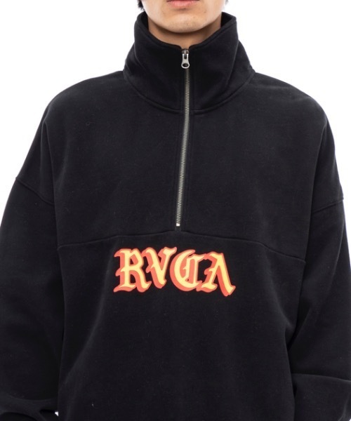 RVCA(ルーカ)の「RVCA メンズ SCRIPT ZIP トレーナー【2023年秋冬モデル】/ルーカセットアップ対応スクリプトブランドロゴハーフZIPトレーナー(スウェット・メンズ・ブラック/ブルー系その他/グレー・MEDIUM/X-LARGE/LARGE/SMALL)」の6枚目の写真