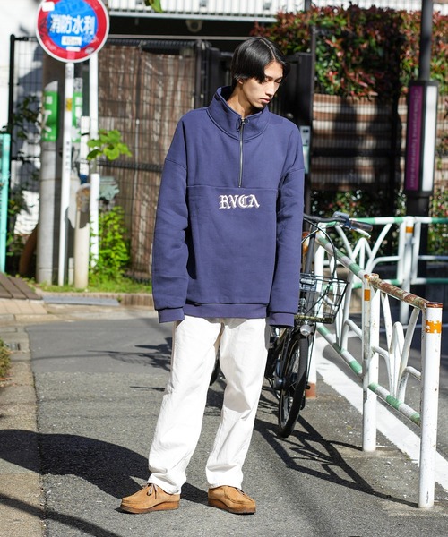 RVCA(ルーカ)の「RVCA メンズ SCRIPT ZIP トレーナー【2023年秋冬モデル】/ルーカセットアップ対応スクリプトブランドロゴハーフZIPトレーナー(スウェット・メンズ・ブラック/ブルー系その他/グレー・MEDIUM/X-LARGE/LARGE/SMALL)」の17枚目の写真