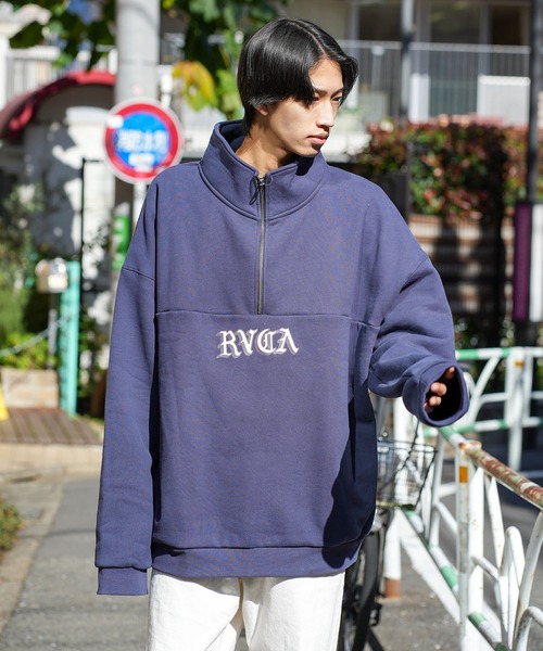 RVCA(ルーカ)の「RVCA メンズ SCRIPT ZIP トレーナー【2023年秋冬モデル】/ルーカセットアップ対応スクリプトブランドロゴハーフZIPトレーナー(スウェット・メンズ・ブラック/ブルー系その他/グレー・MEDIUM/X-LARGE/LARGE/SMALL)」の20枚目の写真