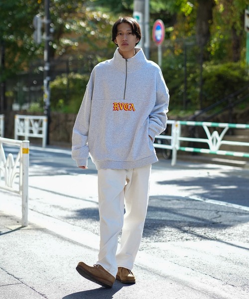 RVCA(ルーカ)の「RVCA メンズ SCRIPT ZIP トレーナー【2023年秋冬モデル】/ルーカセットアップ対応スクリプトブランドロゴハーフZIPトレーナー(スウェット・メンズ・ブラック/ブルー系その他/グレー・MEDIUM/X-LARGE/LARGE/SMALL)」の7枚目の写真