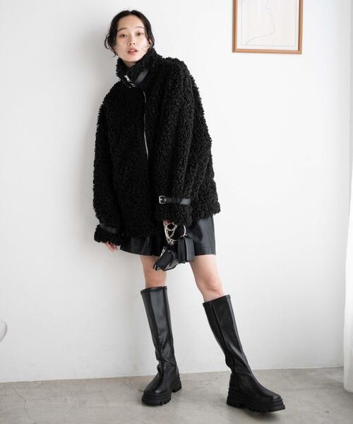 WEGO（ウィゴー）の「WEGO/ボアフライトジャケット（ブルゾン・レディース・ブラック/ライトベージュ・FREE）」の20枚目の写真