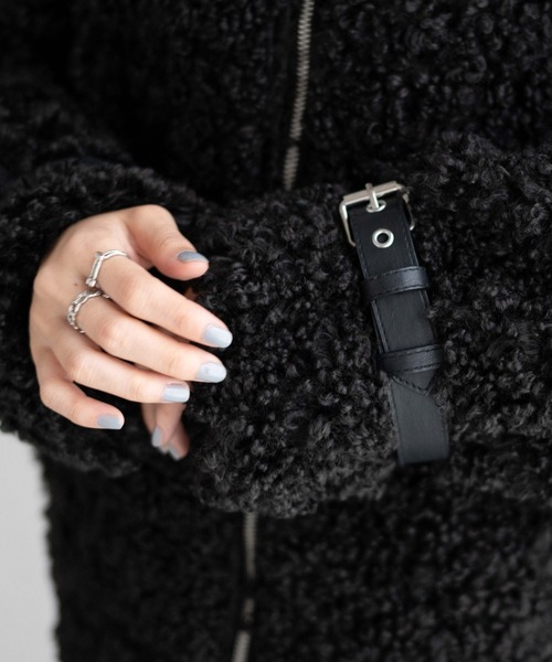 WEGO（ウィゴー）の「WEGO/ボアフライトジャケット（ブルゾン・レディース・ブラック/ライトベージュ・FREE）」の6枚目の写真