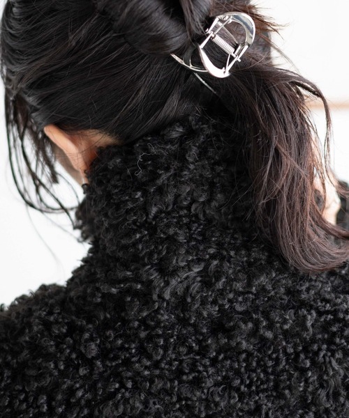 WEGO（ウィゴー）の「WEGO/ボアフライトジャケット（ブルゾン・レディース・ブラック/ライトベージュ・FREE）」の7枚目の写真