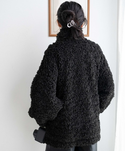 WEGO（ウィゴー）の「WEGO/ボアフライトジャケット（ブルゾン・レディース・ブラック/ライトベージュ・FREE）」の11枚目の写真