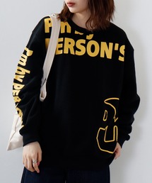 PERSON'S 裏起毛プリントクルートレーナー