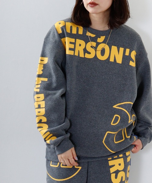 PERSON'S（パーソンズ）の「PERSON'S 裏起毛プリントクルートレーナー（スウェット・メンズ・ブラック/ホワイト/チャコール・LL/L/M）」の8枚目の写真