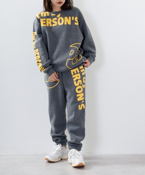 PERSON'S（パーソンズ）の「PERSON'S 裏起毛プリントクルートレーナー（スウェット・メンズ・ブラック/ホワイト/チャコール・LL/L/M）」の4枚目の写真