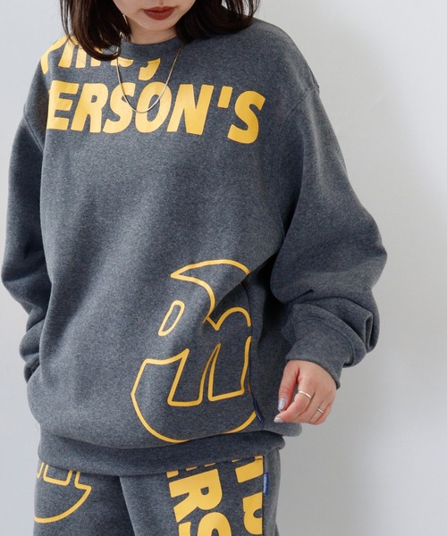 PERSON'S（パーソンズ）の「PERSON'S 裏起毛プリントクルートレーナー（スウェット・メンズ・ブラック/ホワイト/チャコール・LL/L/M）」の7枚目の写真