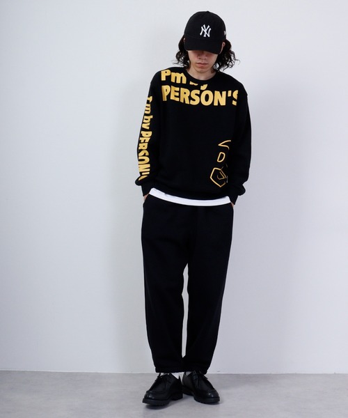PERSON'S（パーソンズ）の「PERSON'S 裏起毛プリントクルートレーナー（スウェット・メンズ・ブラック/ホワイト/チャコール・LL/L/M）」の14枚目の写真