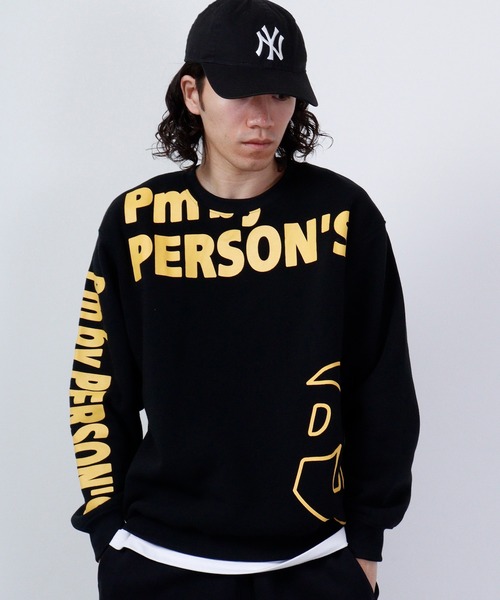 PERSON'S（パーソンズ）の「PERSON'S 裏起毛プリントクルートレーナー（スウェット・メンズ・ブラック/ホワイト/チャコール・LL/L/M）」の18枚目の写真