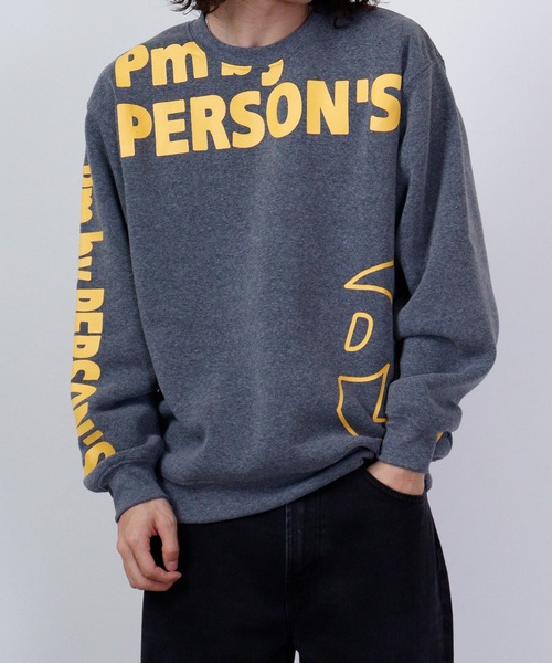 PERSON'S（パーソンズ）の「PERSON'S 裏起毛プリントクルートレーナー（スウェット・メンズ・ブラック/ホワイト/チャコール・LL/L/M）」の13枚目の写真