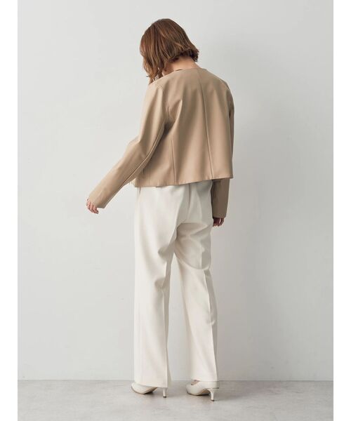 YECCA VECCA(イェッカヴェッカ)の「ノーカラーライダースジャケット(ライダースジャケット・レディース・チャコールグレー/ベージュ・FREE)」の16枚目の写真