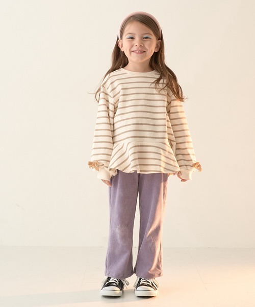 Lycee mine（リセマイン）の「【表コットン毛玉バイバイ裏起毛】アソートリボン付きガーリートップス（スウェット・キッズ・レッド系その他/グレイッシュベージュ/ベージュ/ピンク/ラベンダー/ミント/ブルーグレー/ブラック・120cm/110cm/140cm/150cm/100cm/130cm）」の15枚目の写真