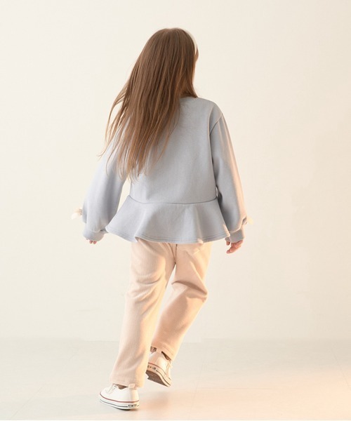 Lycee mine（リセマイン）の「【表コットン毛玉バイバイ裏起毛】アソートリボン付きガーリートップス（スウェット・キッズ・レッド系その他/グレイッシュベージュ/ベージュ/ピンク/ラベンダー/ミント/ブルーグレー/ブラック・120cm/110cm/140cm/150cm/100cm/130cm）」の17枚目の写真