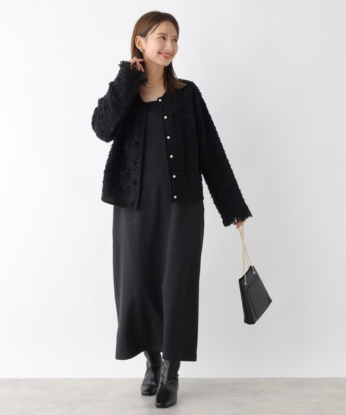 LEPSIM（レプシィム）の「5ゲージツイードパールカーディガン　971250（カーディガン/ボレロ・レディース・ブラック/オフホワイト・FREE）」の10枚目の写真