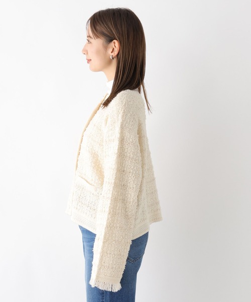 LEPSIM（レプシィム）の「5ゲージツイードパールカーディガン　971250（カーディガン/ボレロ・レディース・ブラック/オフホワイト・FREE）」の13枚目の写真