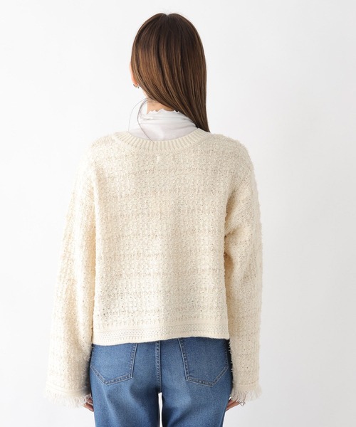 LEPSIM（レプシィム）の「5ゲージツイードパールカーディガン　971250（カーディガン/ボレロ・レディース・ブラック/オフホワイト・FREE）」の14枚目の写真