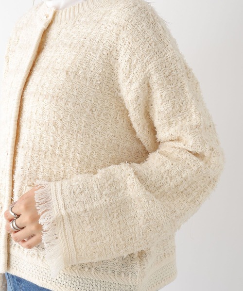 LEPSIM（レプシィム）の「5ゲージツイードパールカーディガン　971250（カーディガン/ボレロ・レディース・ブラック/オフホワイト・FREE）」の16枚目の写真