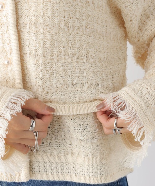 LEPSIM（レプシィム）の「5ゲージツイードパールカーディガン　971250（カーディガン/ボレロ・レディース・ブラック/オフホワイト・FREE）」の17枚目の写真