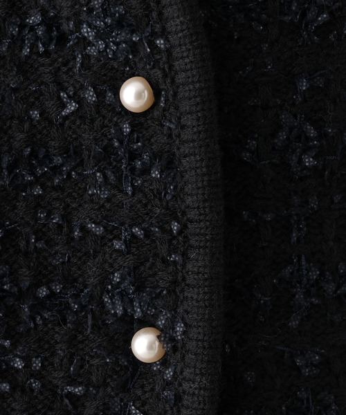 LEPSIM（レプシィム）の「5ゲージツイードパールカーディガン　971250（カーディガン/ボレロ・レディース・ブラック/オフホワイト・FREE）」の3枚目の写真